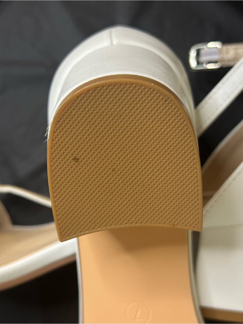 Party White Open-Toe Ankle-Strap Low Block Chunky Heels Size 7 (Like New) - Picture 10 of 16